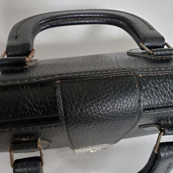 EUC Pebbled Leather Medical Doctor's Bag Double Handles Locking Case 2 Keys Vtg - Picture 5 of 12